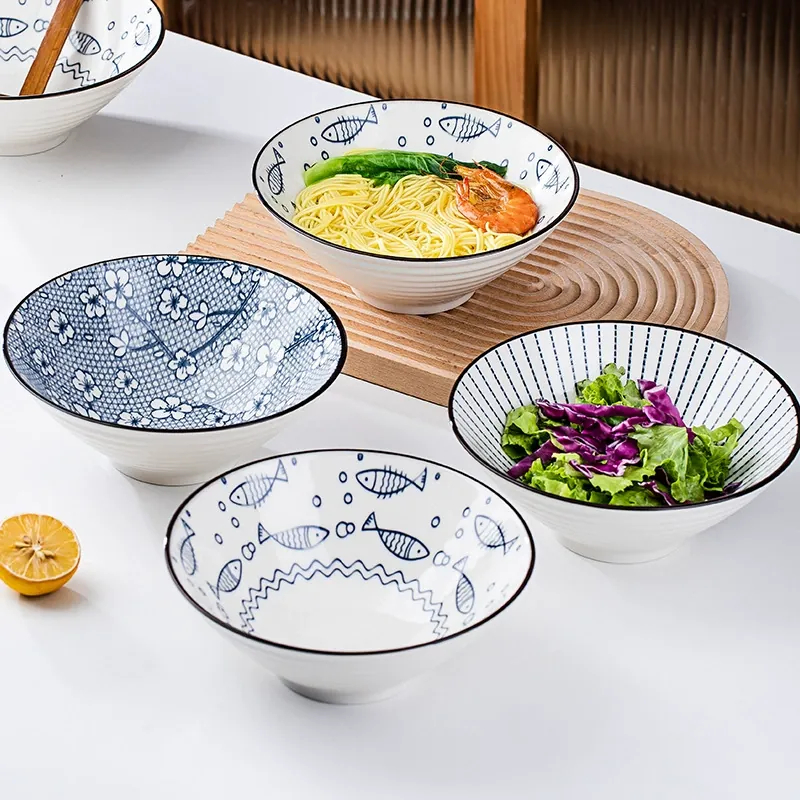 8 Inch Ceramic Noodle Bowl tableware view 2