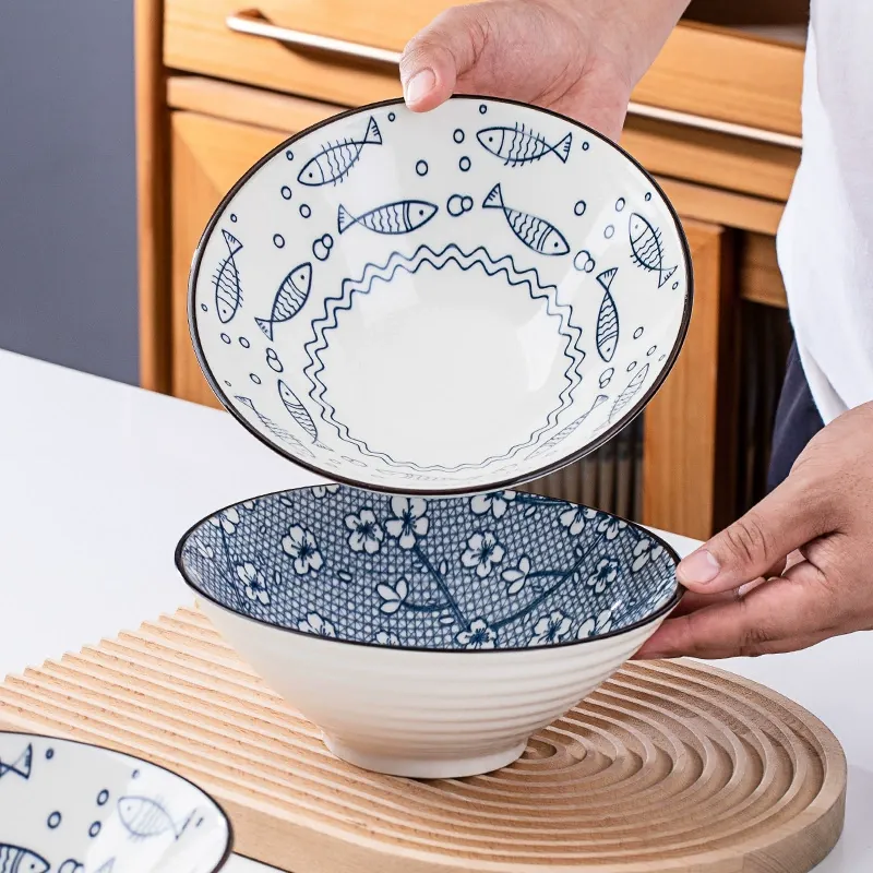 8 Inch Ceramic Noodle Bowl tableware view 3
