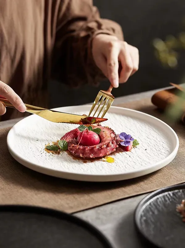 Stone Texture Steak Plate