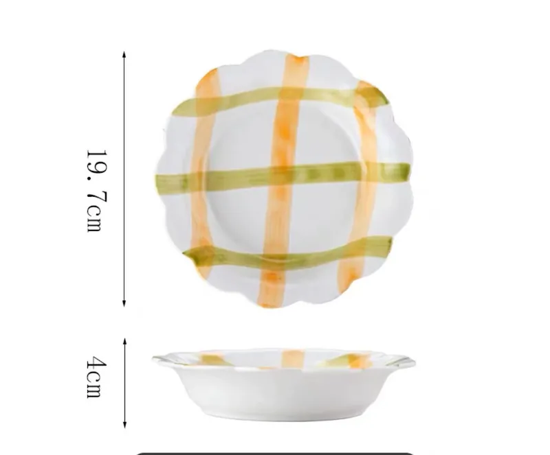 طبق شوربة زهري ريفي مرسوم يدوياً tableware view 9