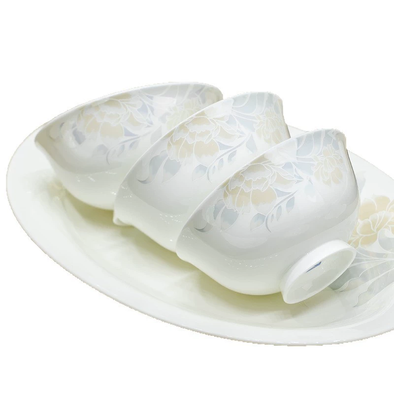 Gold Rim Bone China Rice Bowl tableware view 5