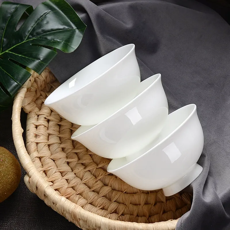 Gold Rim Bone China Rice Bowl tableware view 6