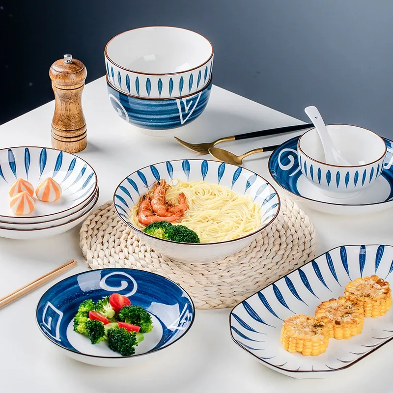 Japanese Style Ceramic Bowl and Plate Set