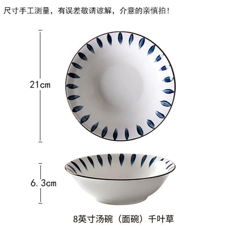 Conjunto de tigela e prato de cerâmica estilo japonês tableware view 8