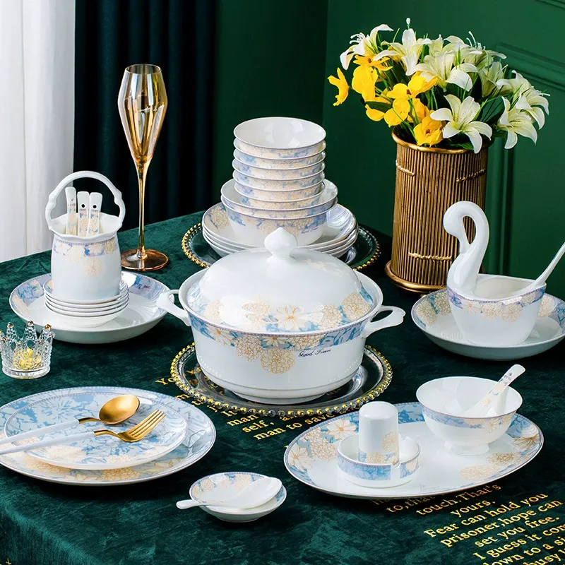 New Chinese Bone China Tableware Set