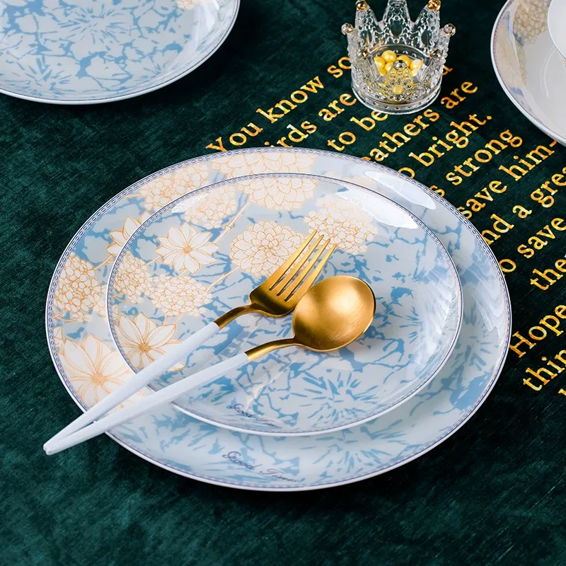 Набор посуды из костяного фарфора в новом китайском стиле tableware view 4