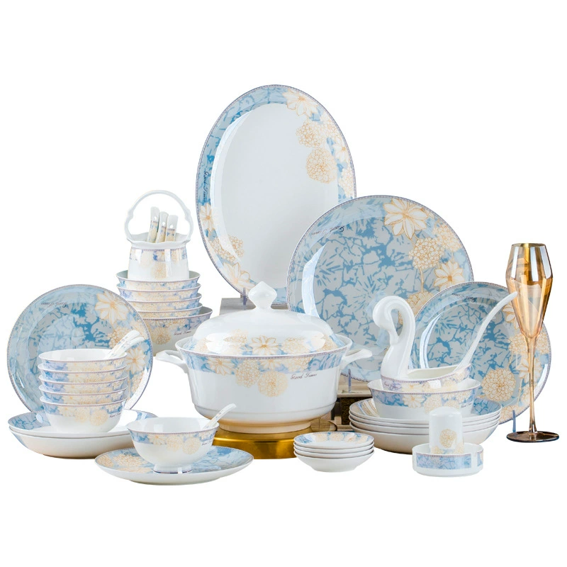 Набор посуды из костяного фарфора в новом китайском стиле tableware view 5