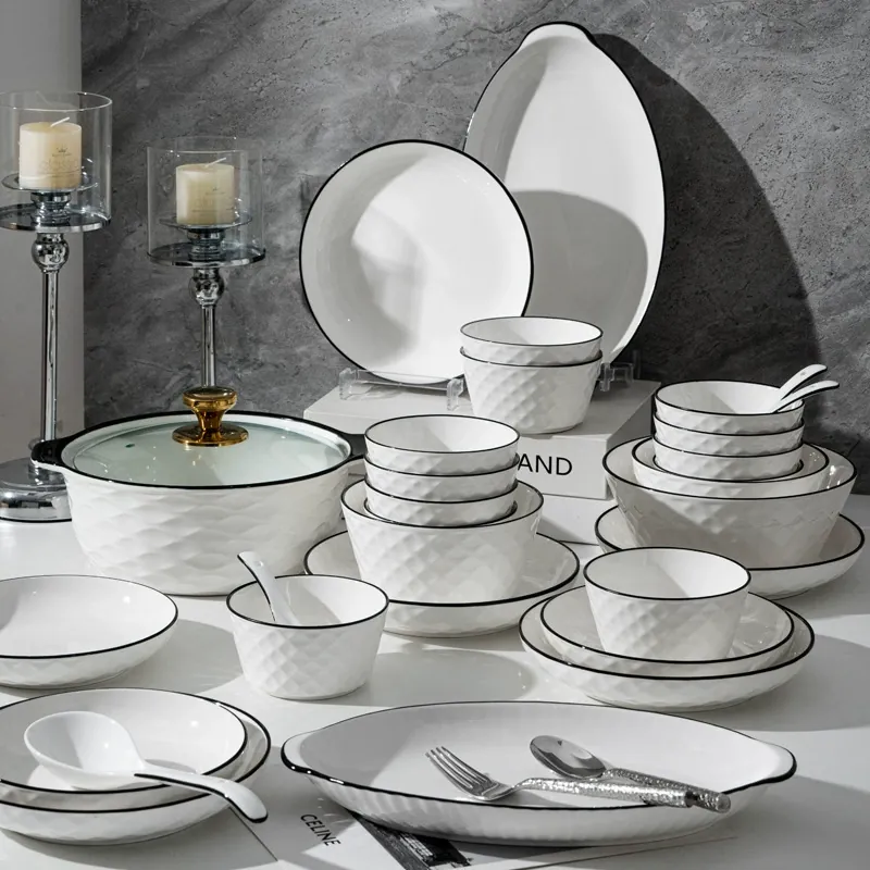 Rose Diamond Ceramic Tableware Set