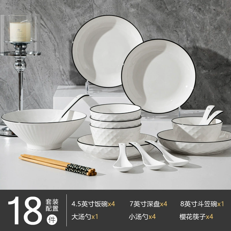 Juego de mesa de cerámica diamante rosa tableware view 10