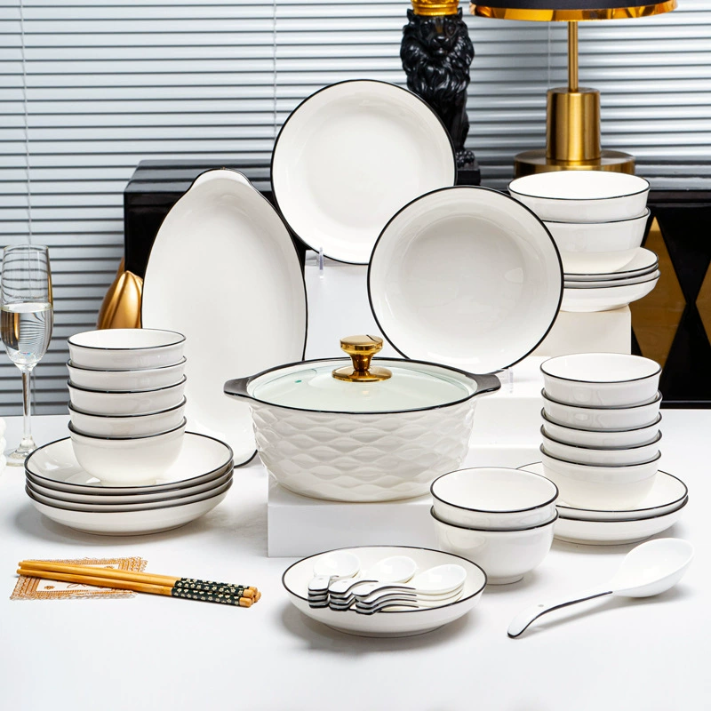 Nordic Black Line Ceramic Tableware Set
