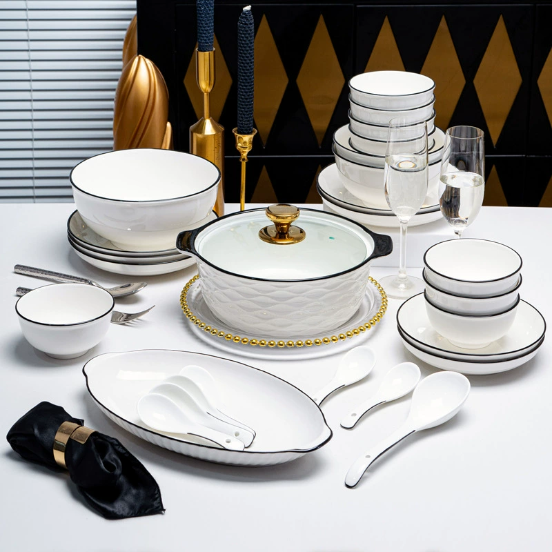 Nordic Black Line Ceramic Tableware Set tableware view 4