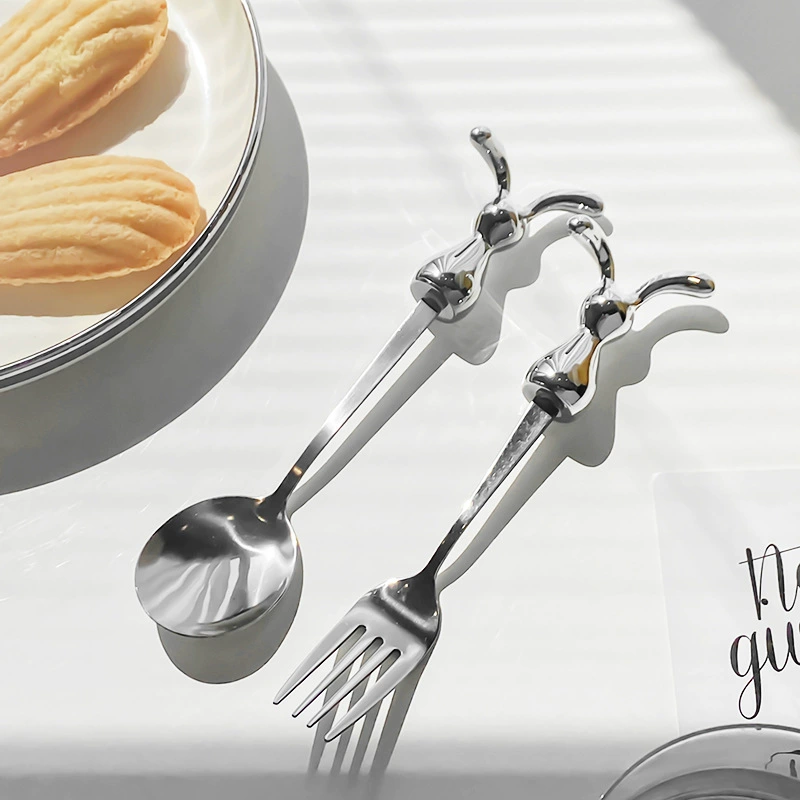 Stainless Steel Fruit Fork with Rabbit Design tableware view 2