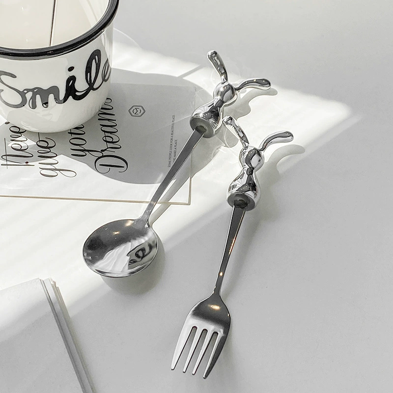 Stainless Steel Fruit Fork with Rabbit Design tableware view 3