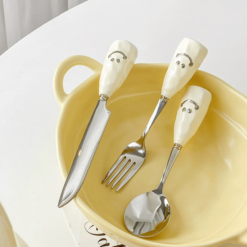 Stainless Steel Cutlery Set with Smiley Design