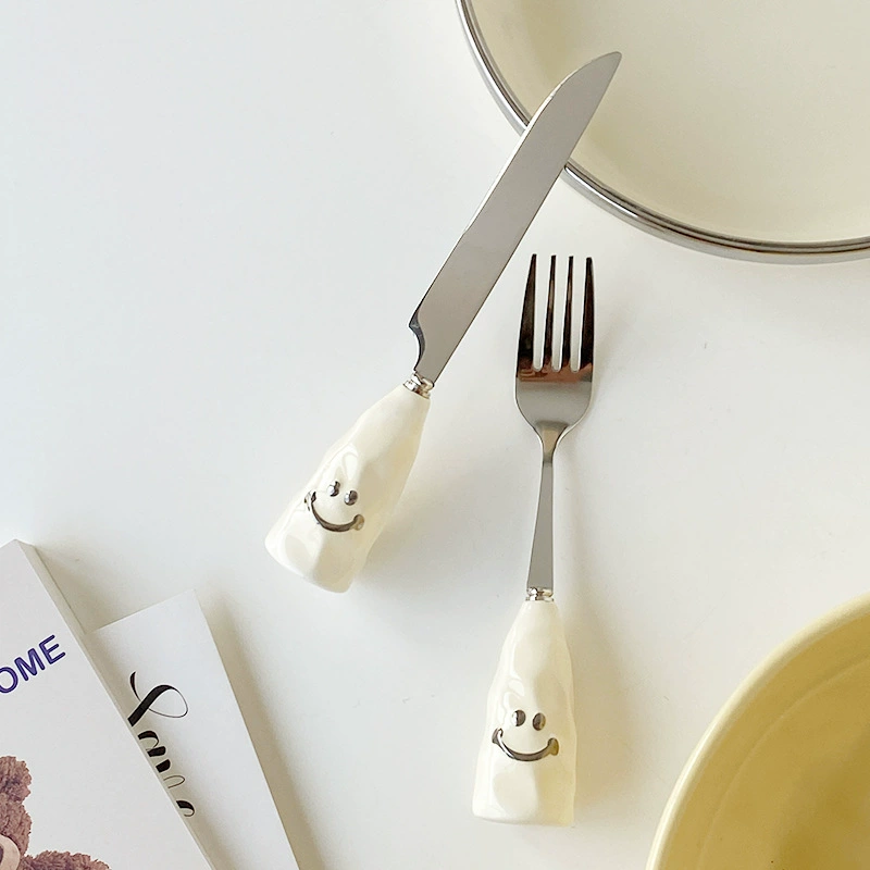 Stainless Steel Cutlery Set with Smiley Design tableware view 4