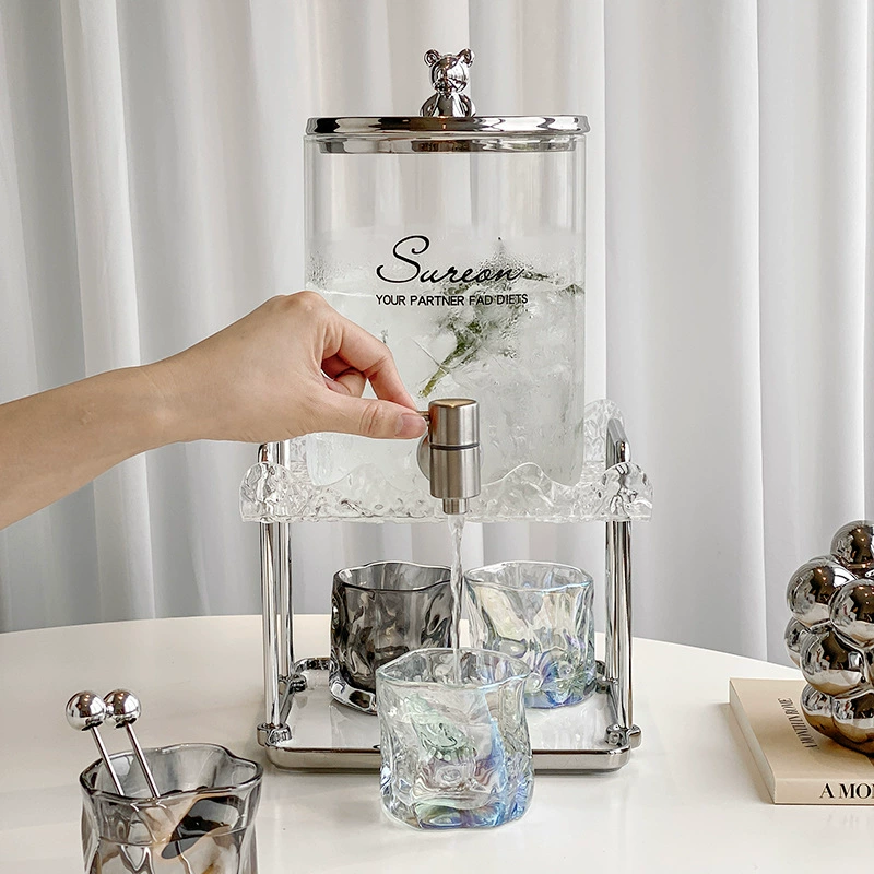 Dispenser de água de vidro com torneira tableware view 3