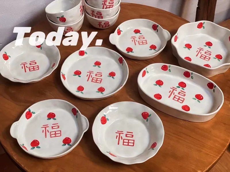 Assiette en céramique bénédiction mariage chinois tableware view 5