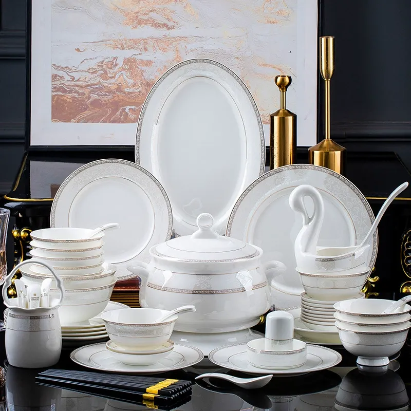 Hand-Painted Bone China Dinnerware Set
