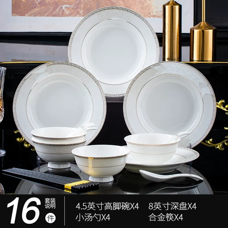 Hand-Painted Bone China Dinnerware Set tableware view 6