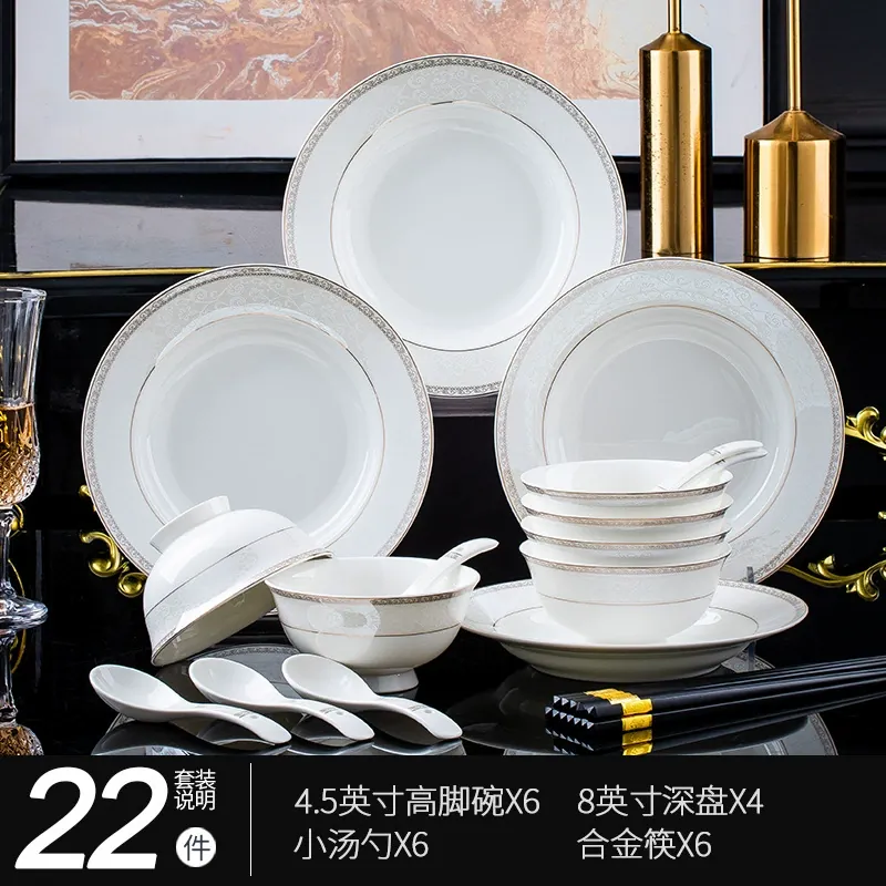 Hand-Painted Bone China Dinnerware Set tableware view 7