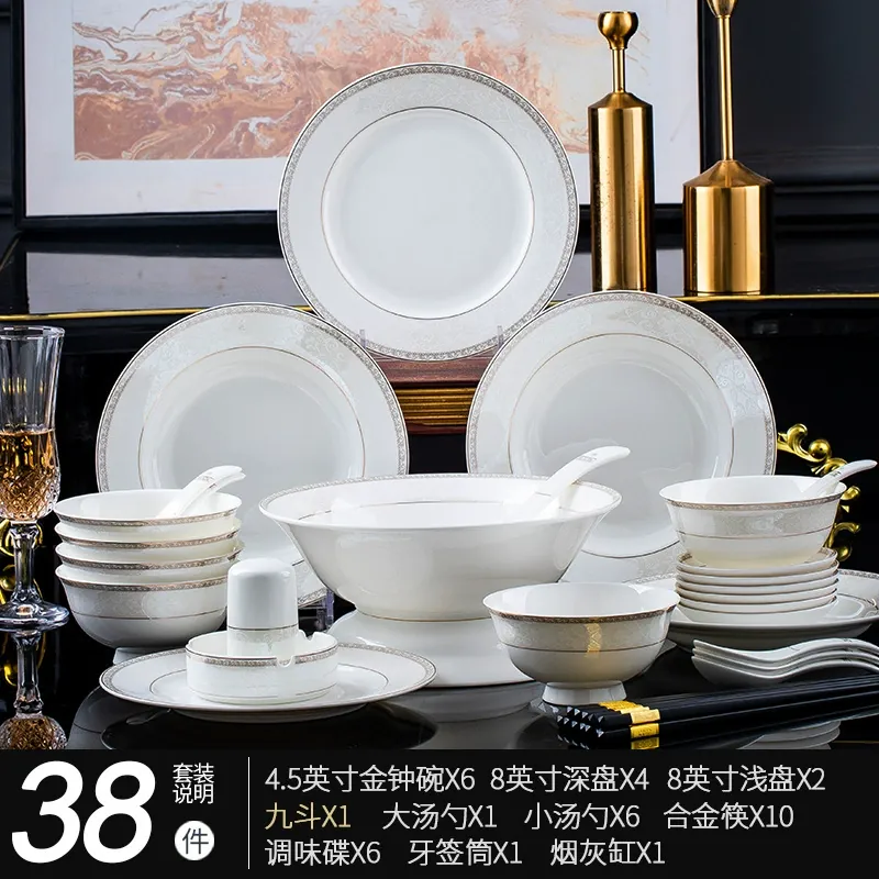 Hand-Painted Bone China Dinnerware Set tableware view 8