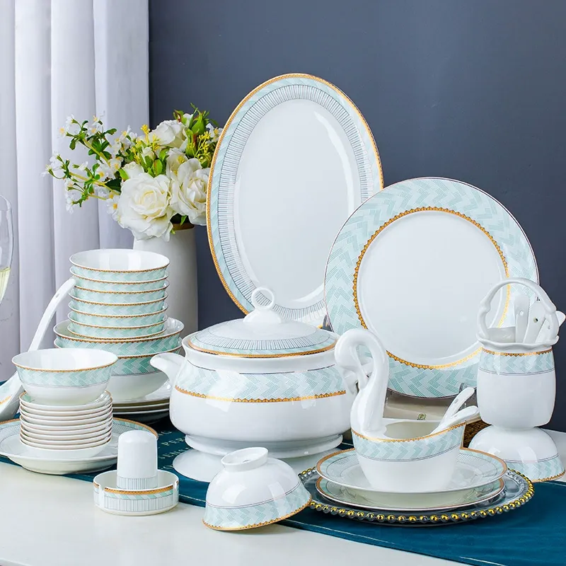 Blue Porcelain Dinnerware Set