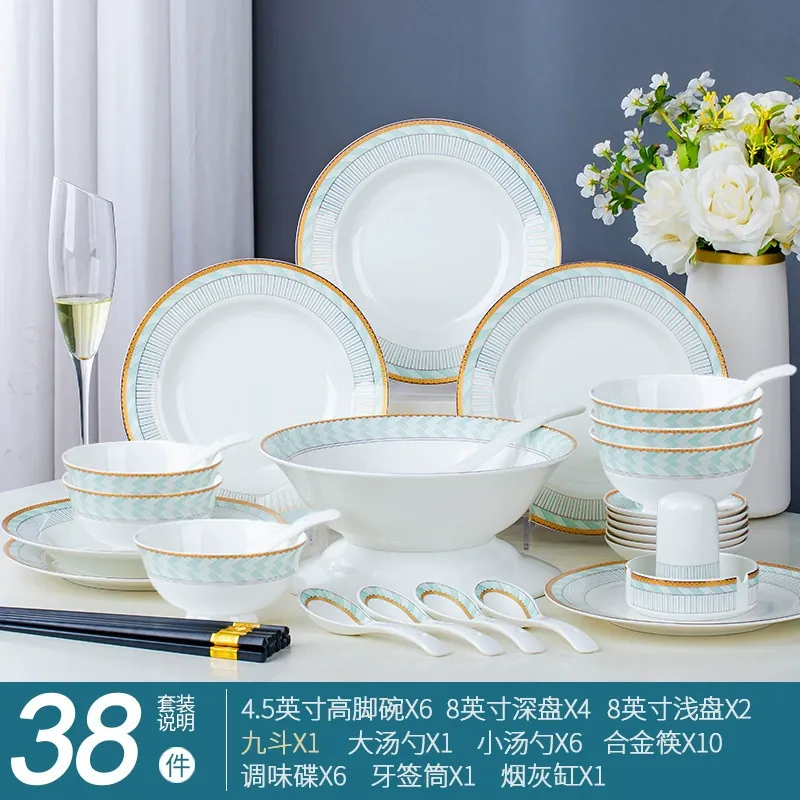 Service de table en porcelaine bleue tableware view 11