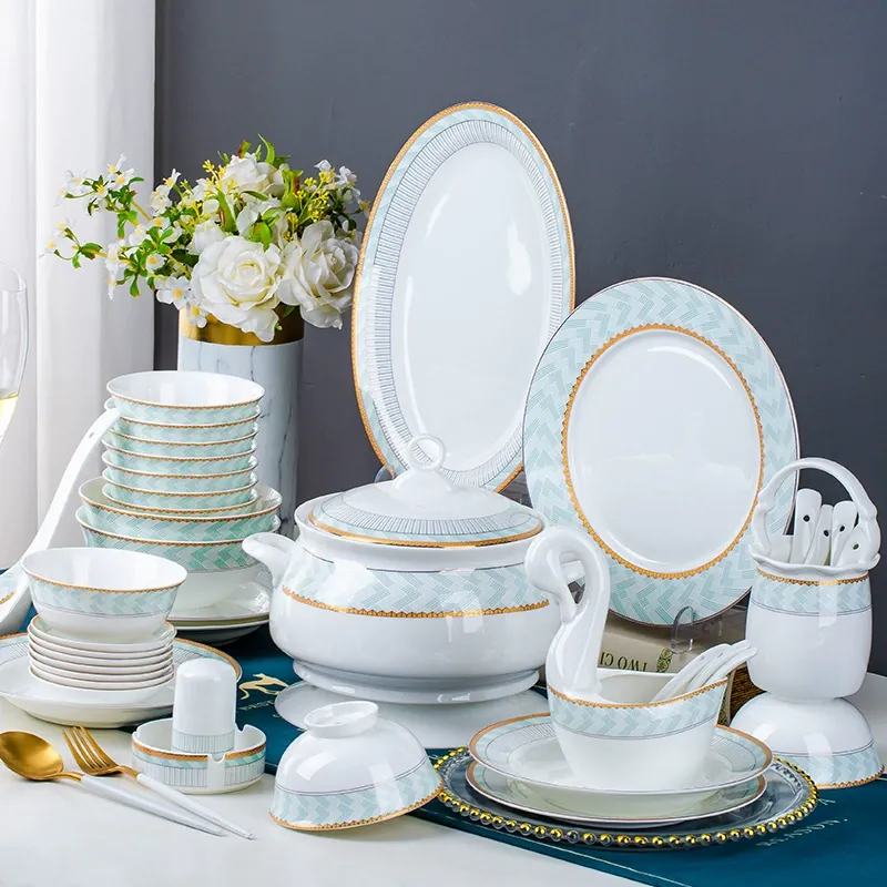 Hand-Painted Bone China Dinnerware Set