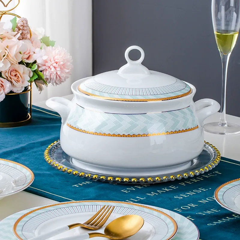 Hand-Painted Bone China Dinnerware Set tableware view 4