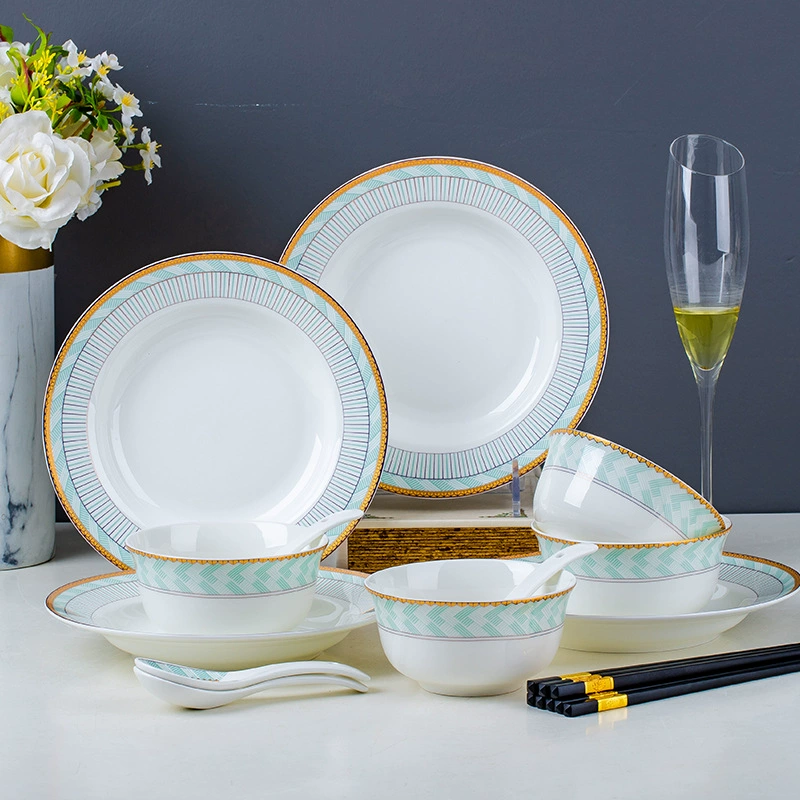 Hand-Painted Bone China Dinnerware Set tableware view 6