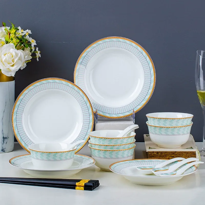 Hand-Painted Bone China Dinnerware Set tableware view 8