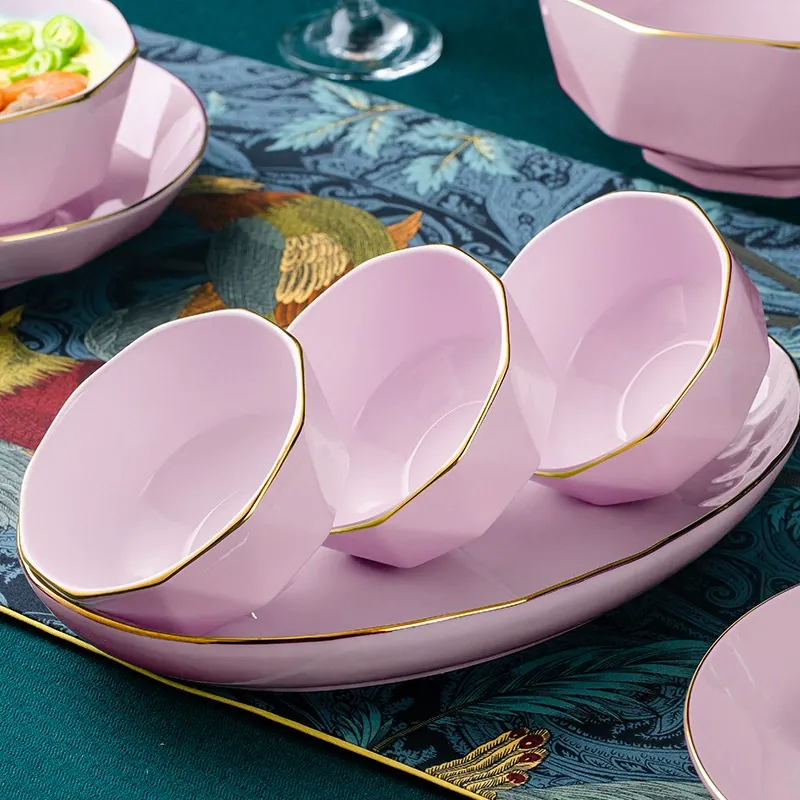 Pink Diamond Porcelain Dinnerware Set