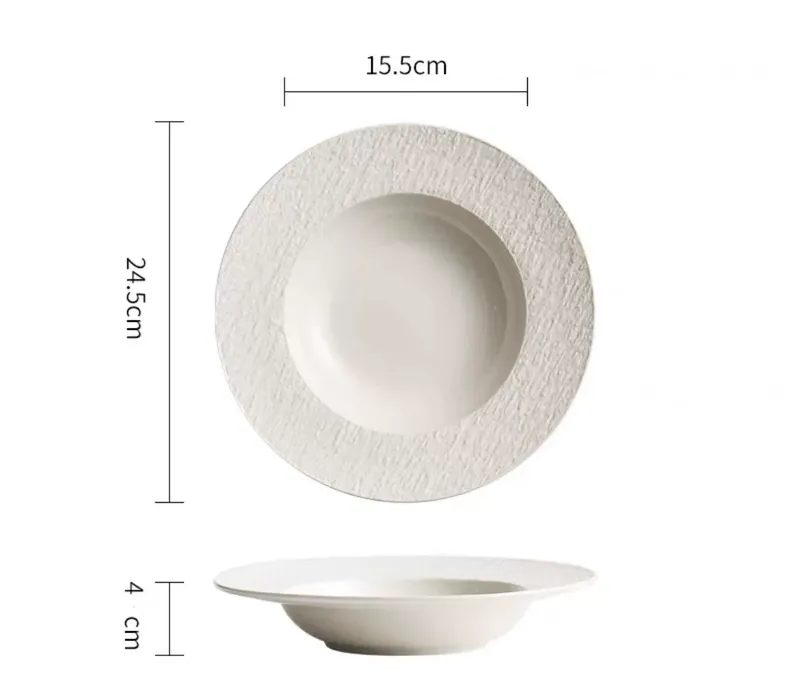 Тарелка для пасты шляпа из соломы текстура камня tableware view 3