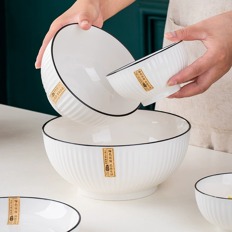 طقم أدوات مائدة بورسلين بخطوط سوداء tableware view 3