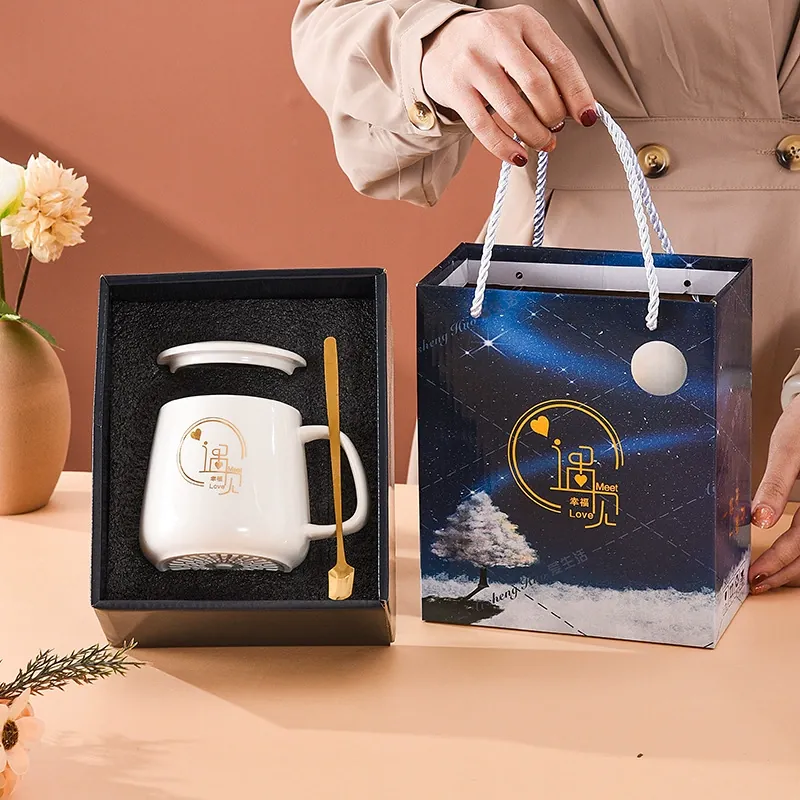 Ceramic Couple Mugs Gift Set tableware view 3