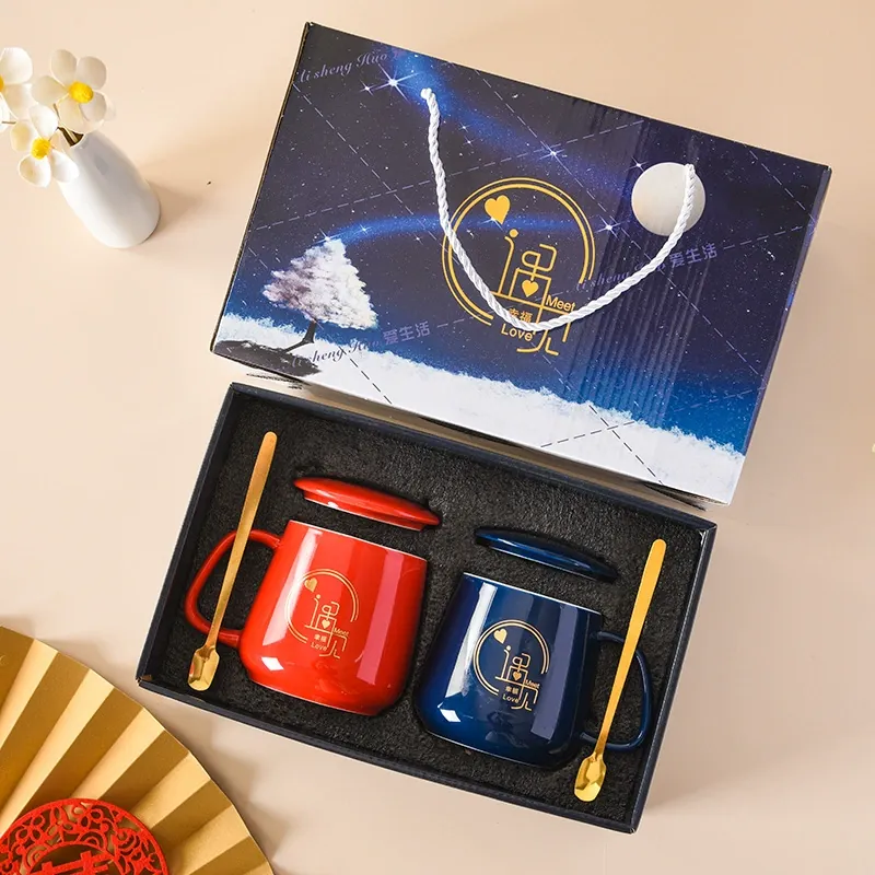 Ceramic Couple Mugs Gift Set tableware view 7