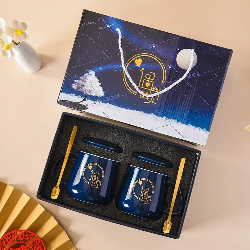 Ceramic Couple Mugs Gift Set tableware view 9