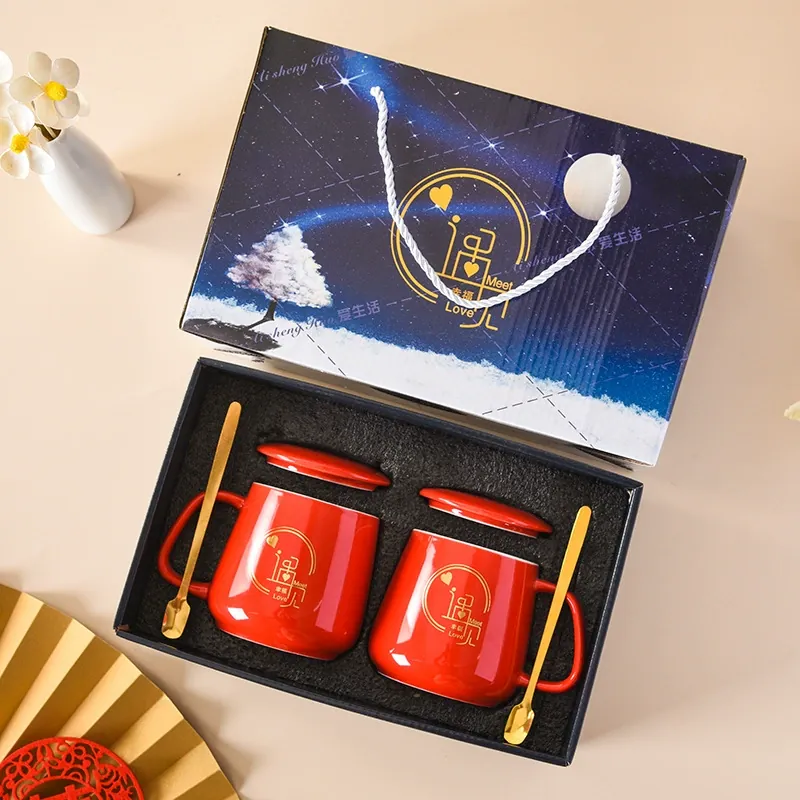 Ceramic Couple Mugs Gift Set tableware view 10