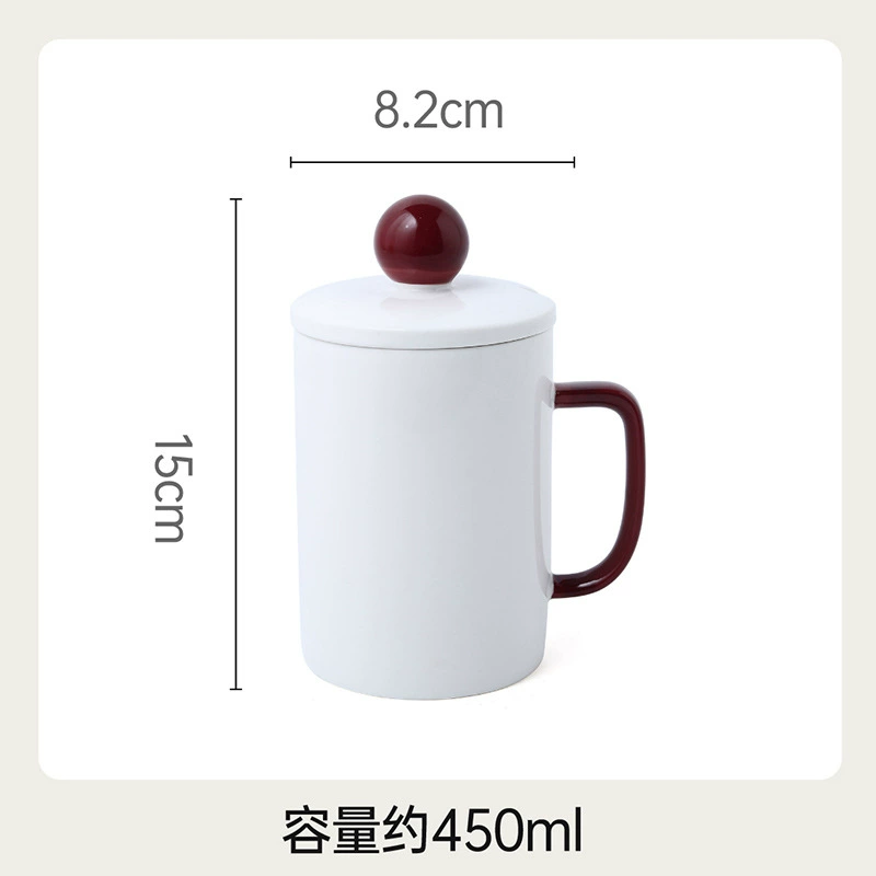 كوب سيراميك مع غطاء وملعقة tableware view 6