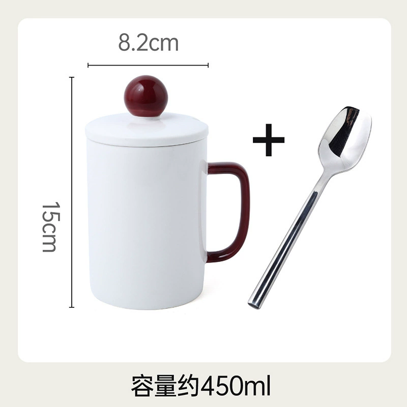 كوب سيراميك مع غطاء وملعقة tableware view 7