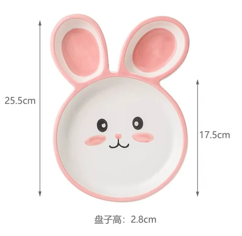 카툰 토끼 키즈 분할 접시 tableware view 4
