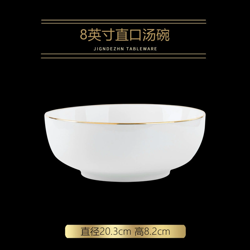 Gold Inlaid Porcelain Dinnerware Set tableware view 9