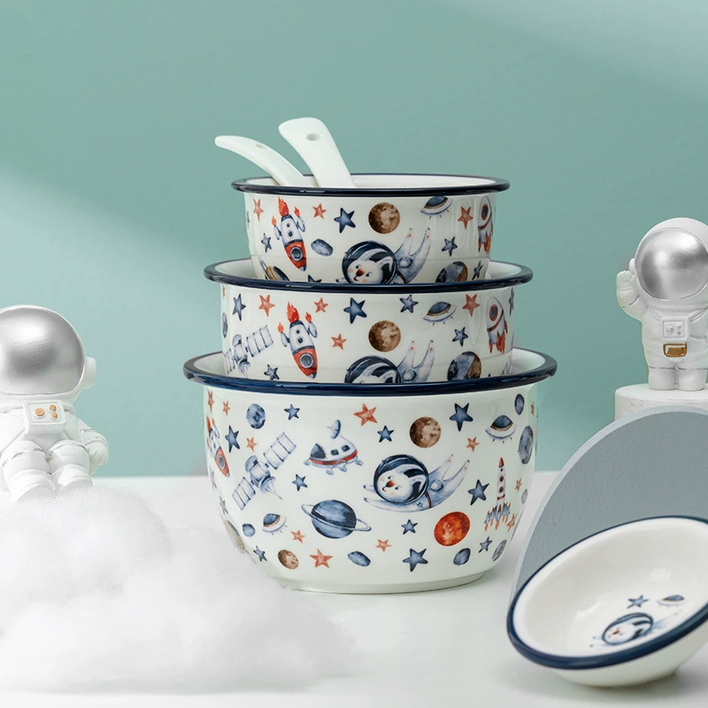 Porcelain Children's Tableware Set with Space Rabbit tableware view 2