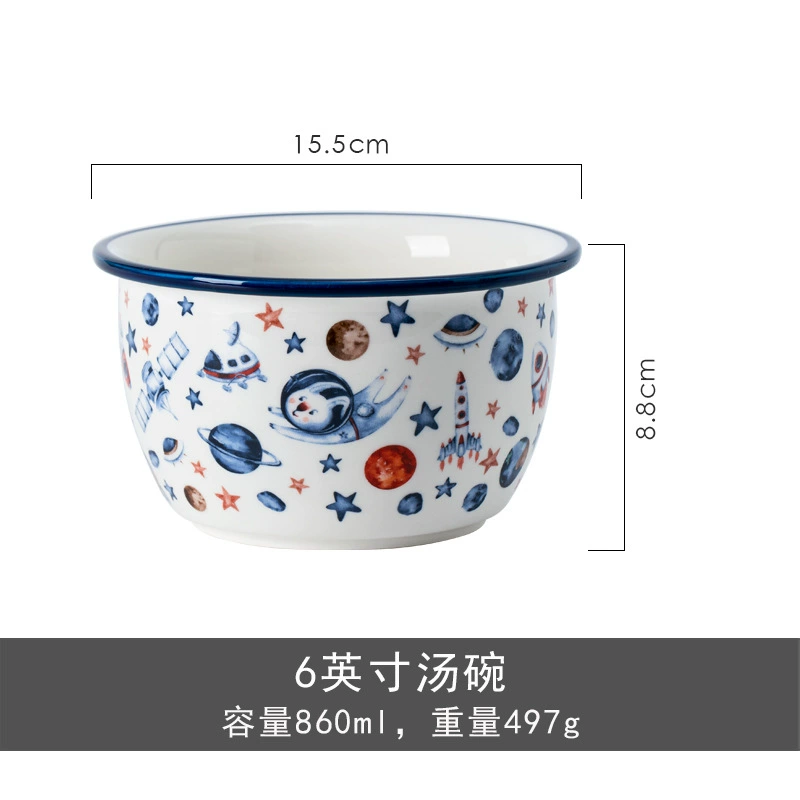 Porcelain Children's Tableware Set with Space Rabbit tableware view 8
