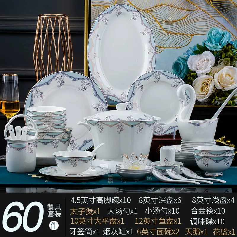 European Bone China Dinnerware Gift Set tableware view 8