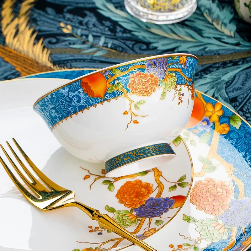 Набор посуды из костяного фарфора в китайском стиле tableware view 4