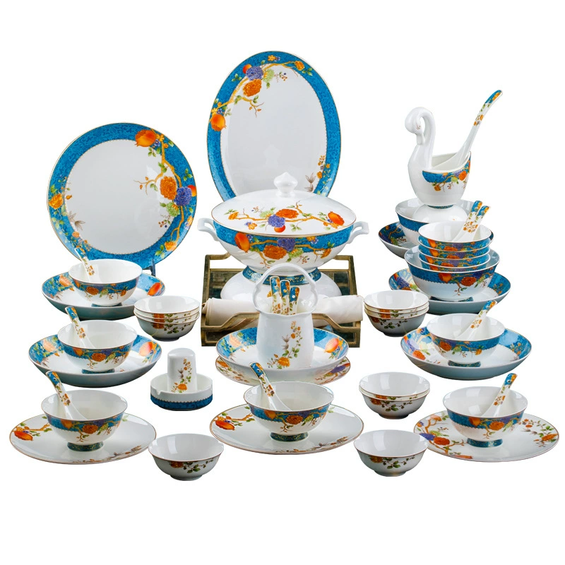 Набор посуды из костяного фарфора в китайском стиле tableware view 5
