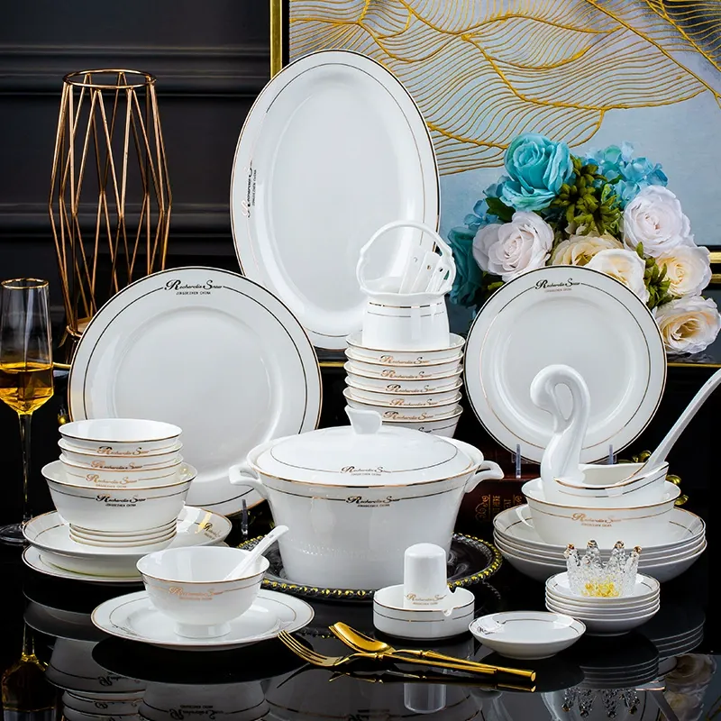New Chinese Style Bone China Dinnerware Set