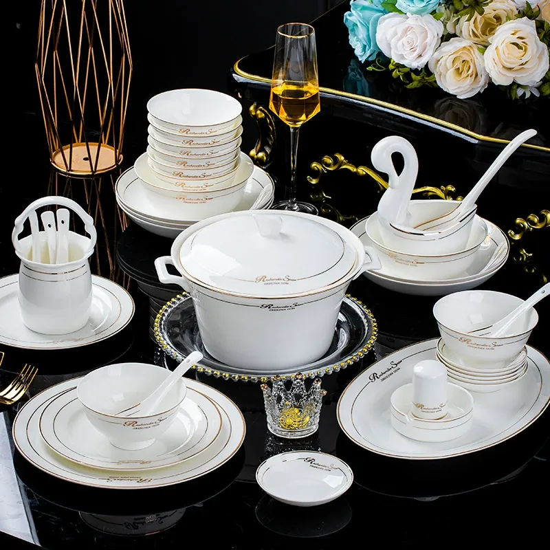 New Chinese Style Bone China Dinnerware Set tableware view 2