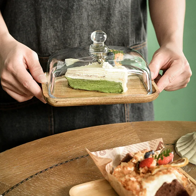 Деревянная подставка для торта с крышкой tableware view 4